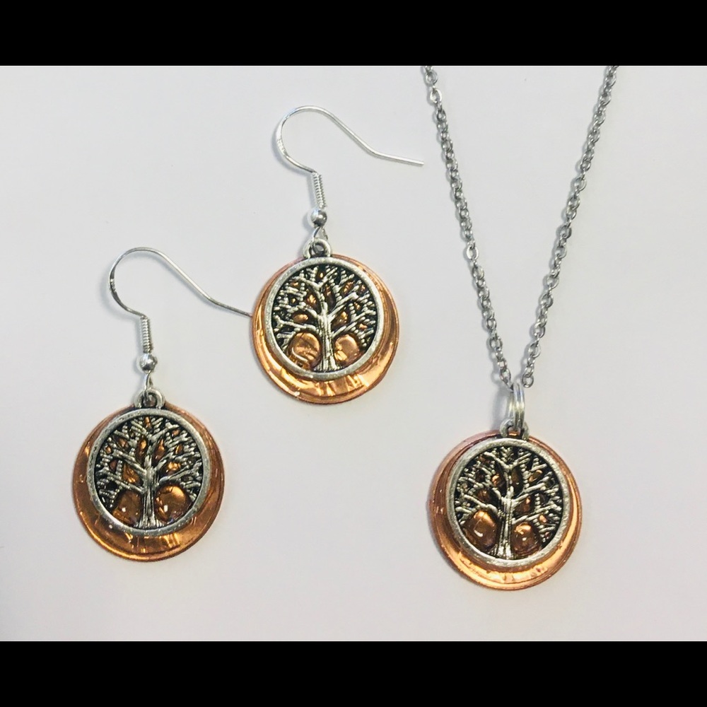 Tree of Life Penny Necklace & Earring Set